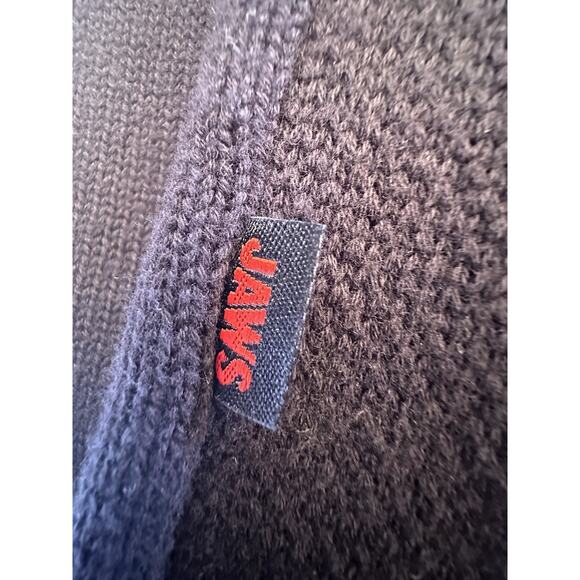 Jaws X Dark Seas Sweater Mens XL Black Heavy Knit Shark Cottagecore Movie - Picture 13 of 13